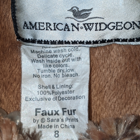 American Widgeon Gorgeous Girls Size 8 Leopard Print Faux Fur Coat - Picture 6 of 6